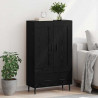 Highboard Czarny Dąb 69,5 x 31 x 115 cm Materiał drewnopochodny