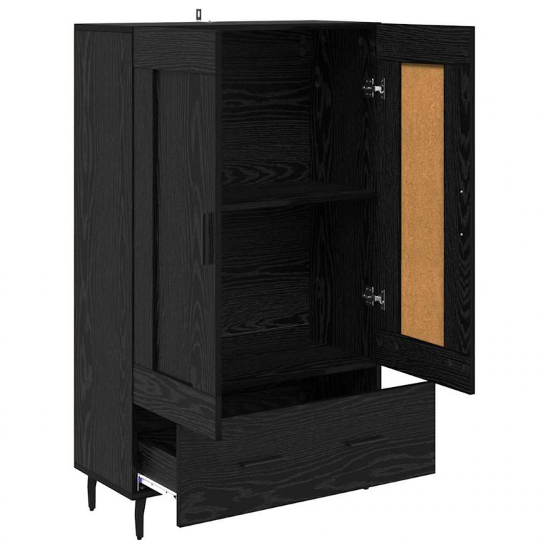 Highboard Czarny Dąb 69,5 x 31 x 115 cm Materiał drewnopochodny