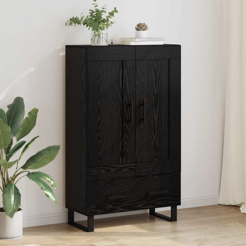 Highboard Czarny Dąb 69,5 x 31 x 115 cm Materiał drewnopochodny