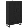 Highboard Czarny Dąb 69,5 x 31 x 115 cm Materiał drewnopochodny
