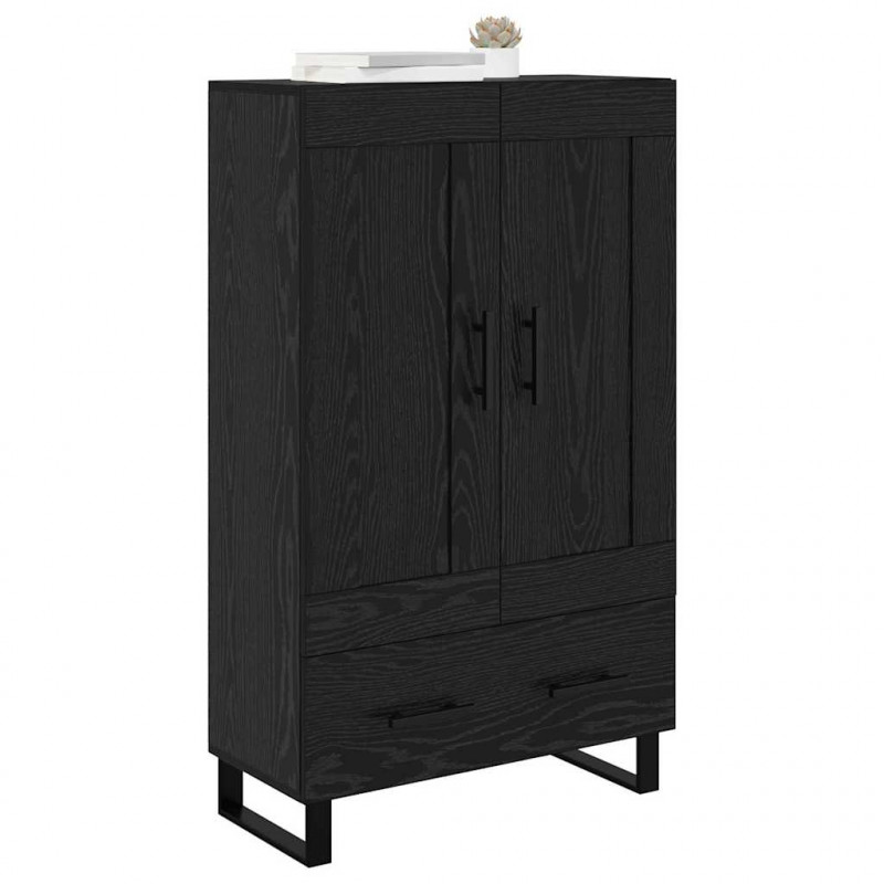 Highboard Czarny Dąb 69,5 x 31 x 115 cm Materiał drewnopochodny