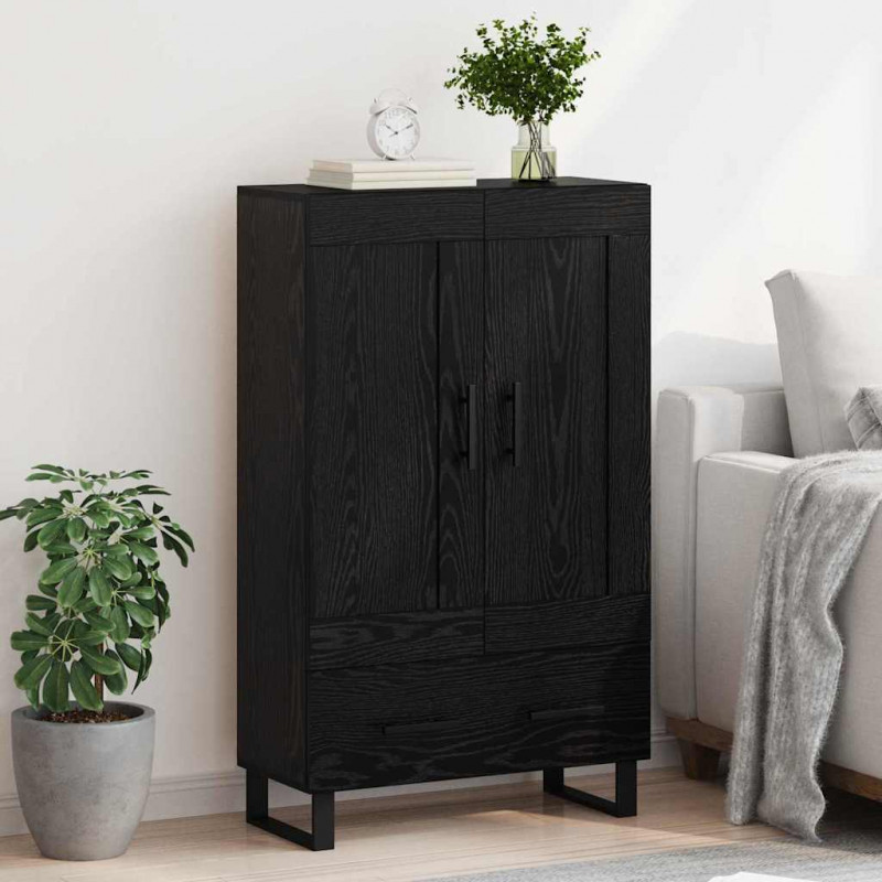 Highboard Czarny Dąb 69,5 x 31 x 115 cm Materiał drewnopochodny