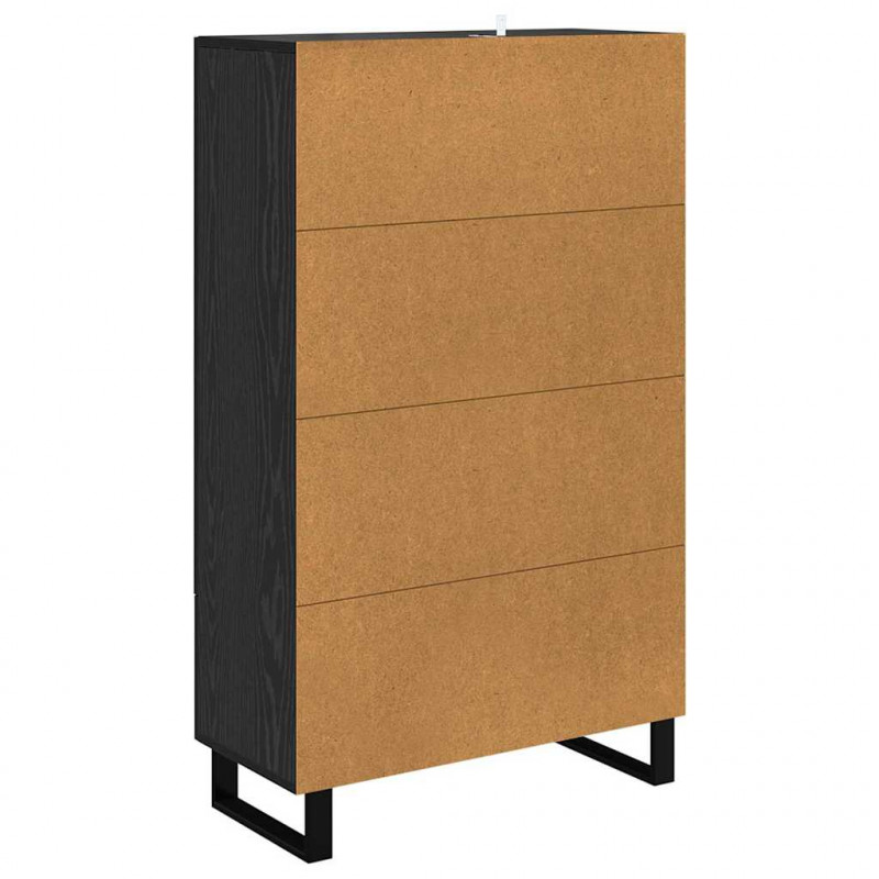 Highboard Czarny Dąb 69,5 x 31 x 115 cm Materiał drewnopochodny