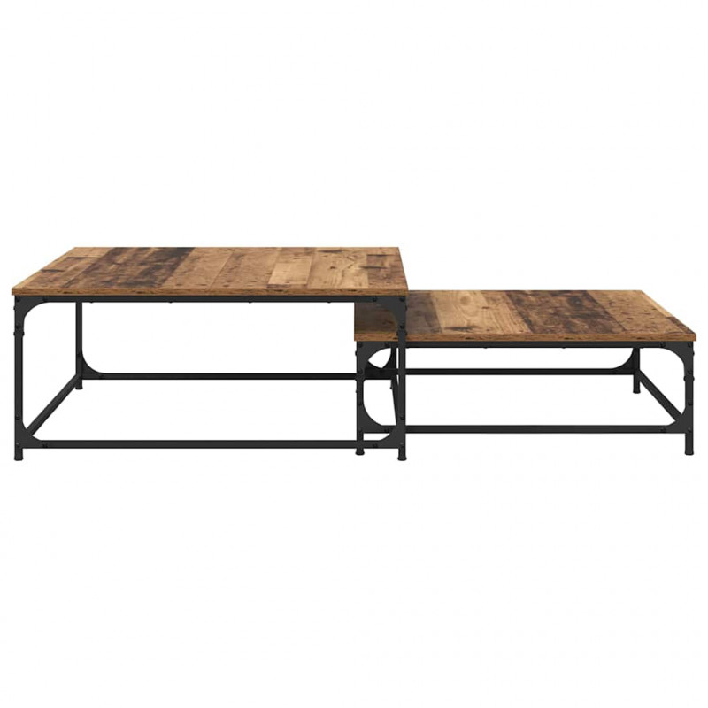 Stolik kawowy 2 pcs Stare drewno Materiał drewnopochodny
