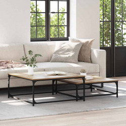 Stolik kawowy 2 pcs Dąb rzemieślniczy Materiał drewnopochodny