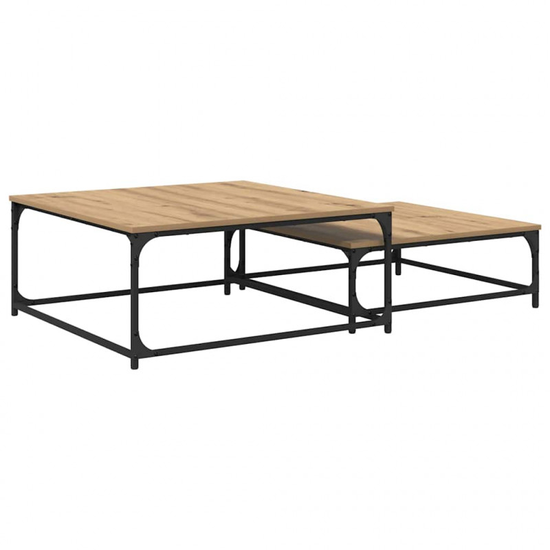 Stolik kawowy 2 pcs Dąb rzemieślniczy Materiał drewnopochodny