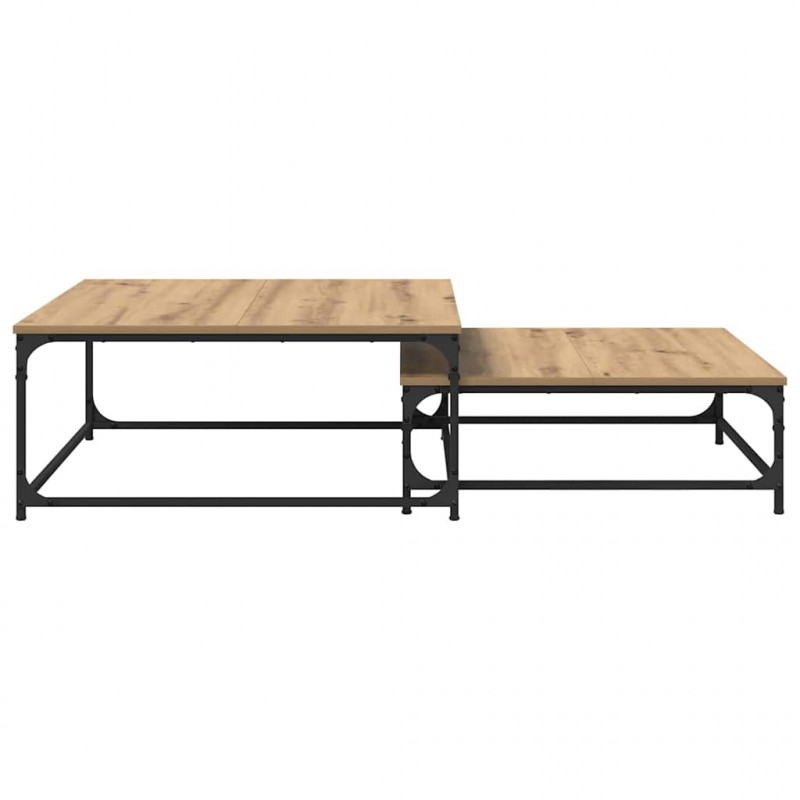 Stolik kawowy 2 pcs Dąb rzemieślniczy Materiał drewnopochodny