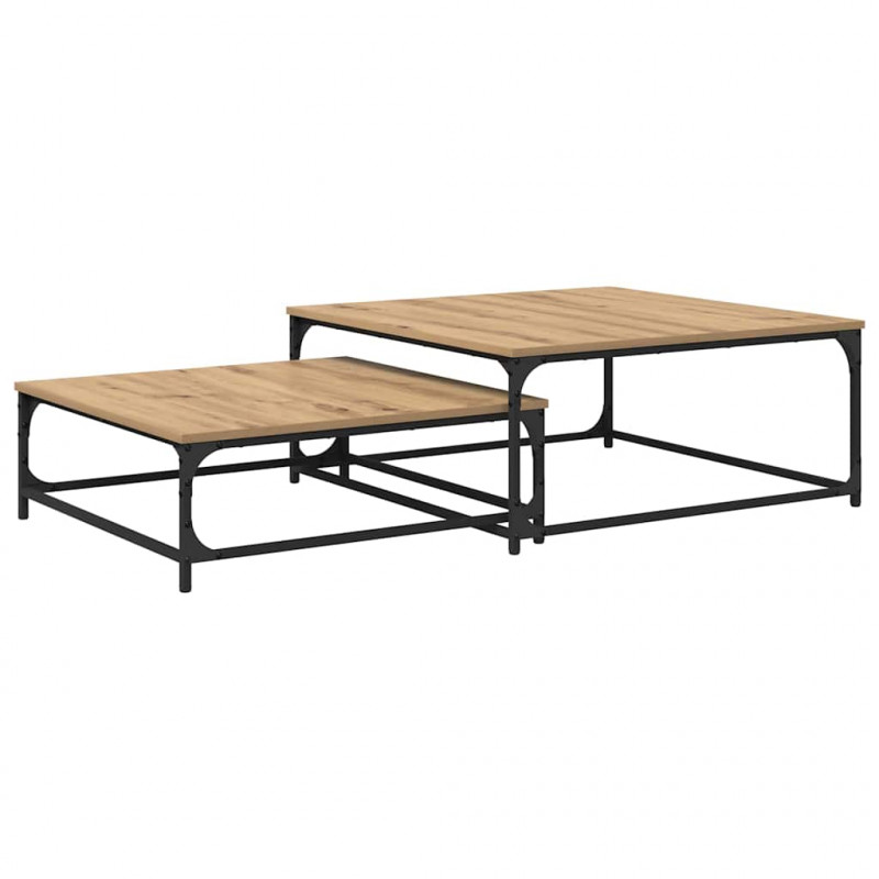 Stolik kawowy 2 pcs Dąb rzemieślniczy Materiał drewnopochodny