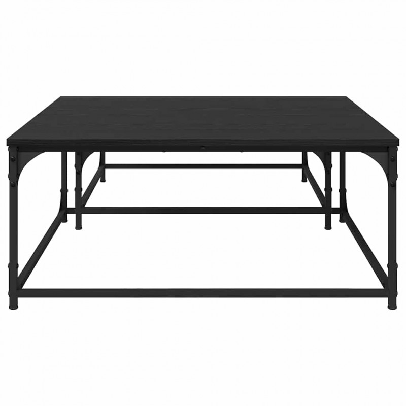 Stolik kawowy 2 pcs Czarny Dąb Materiał drewnopochodny