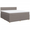 Łóżko kontynentalne z materacem, taupe, tkanina, 180x200 cm