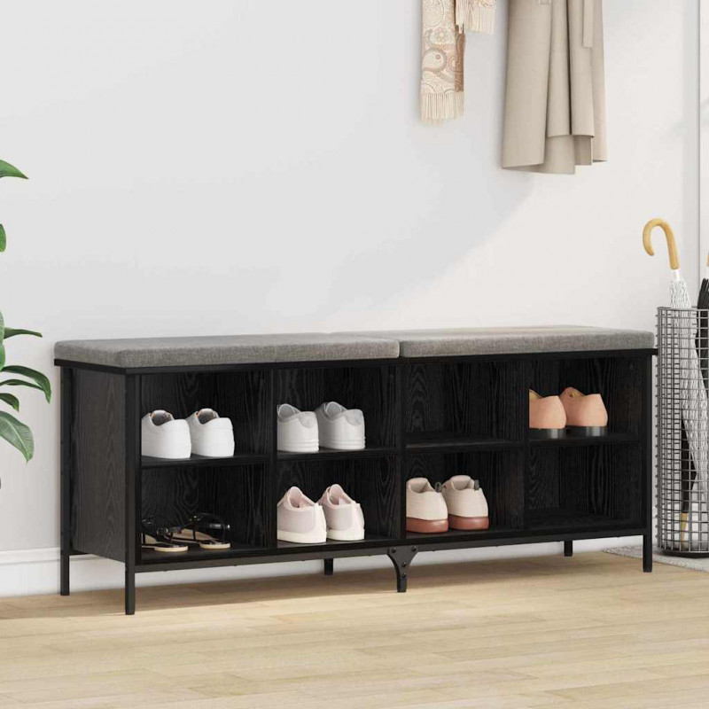 Szafka na buty z półką Czarny Dąb 131 x 35 x 50 cm