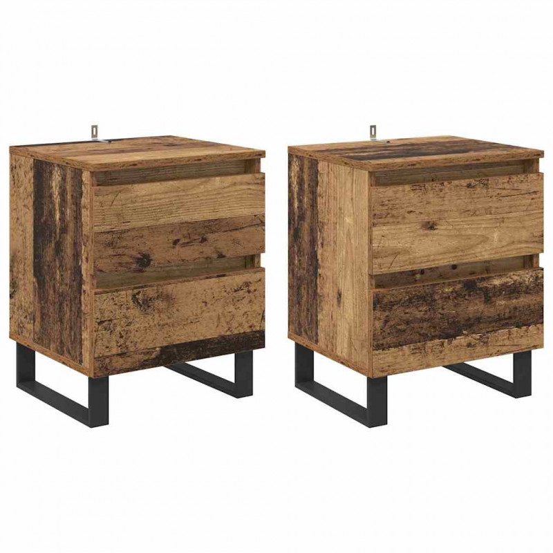 Szafka Nocna z szufladą 2 pcs Stare drewno 40 x 35 x 50 cm