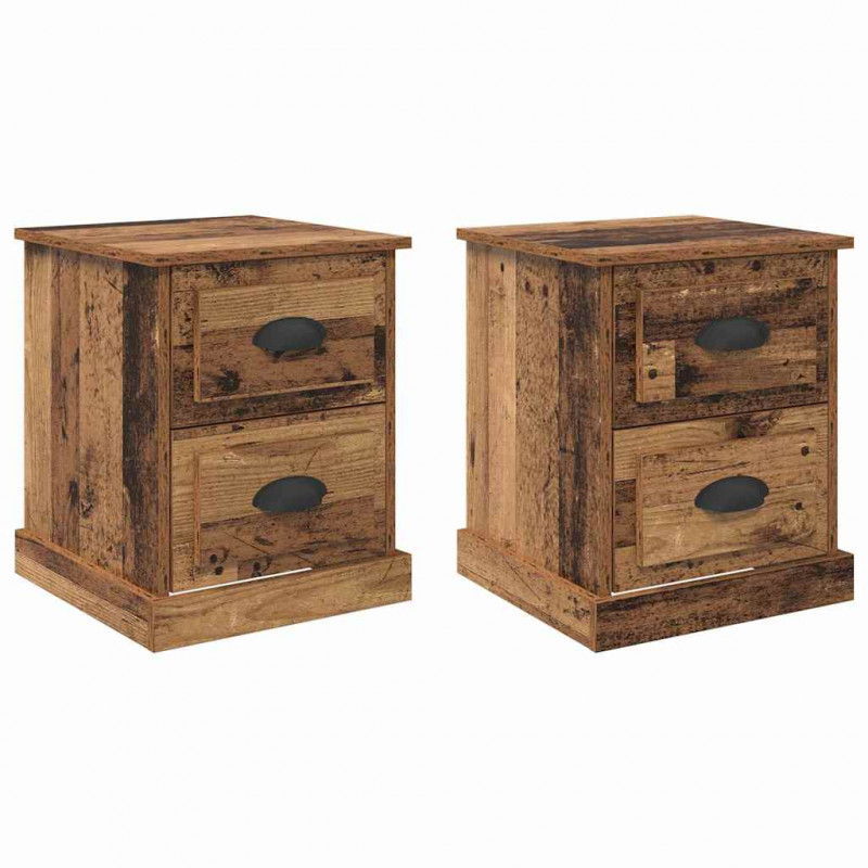 Szafka Nocna z szufladą 2 pcs Stare drewno 39 x 39 x 47.5 cm
