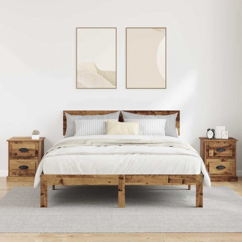 Szafka Nocna z szufladą 2 pcs Stare drewno 39 x 39 x 47.5 cm