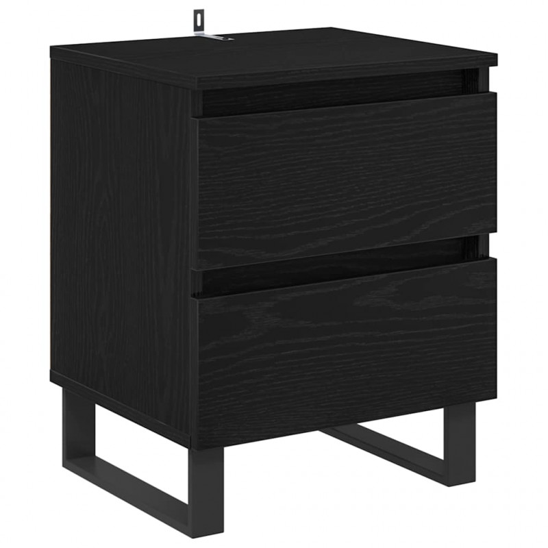 Szafka Nocna z szufladą 2 pcs Czarny Dąb 40 x 35 x 50 cm