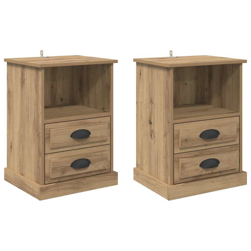Szafka Nocna z szufladą 2 pcs Dąb rzemieślniczy 36 x 43 x 60 cm