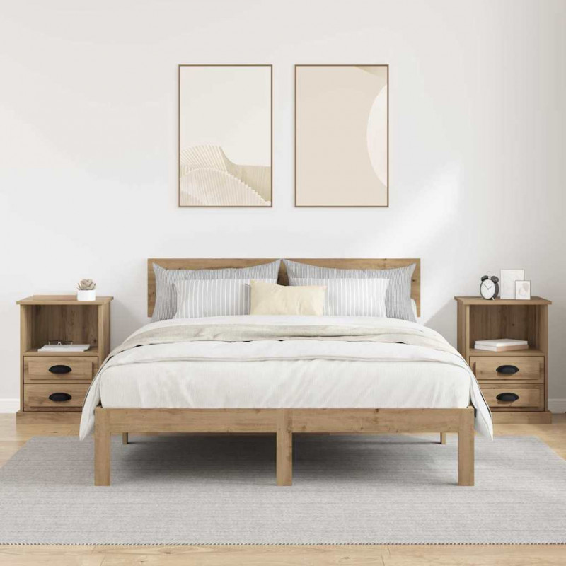 Szafka Nocna z szufladą 2 pcs Dąb rzemieślniczy 36 x 43 x 60 cm