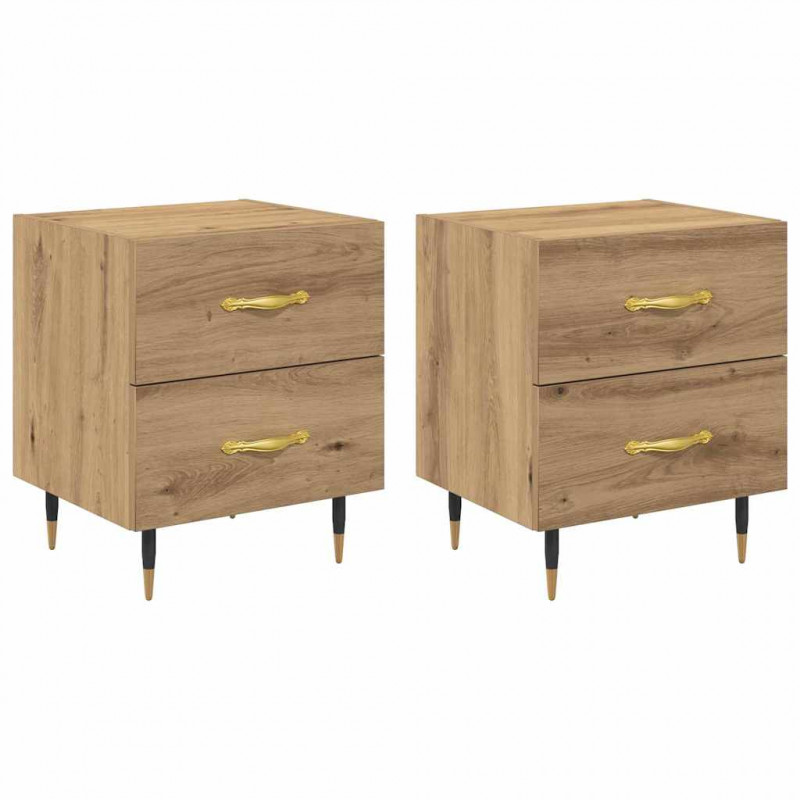 Szafka Nocna 2 pcs Dąb rzemieślniczy 40 x 35 x 47,5 cm