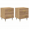 Szafka Nocna 2 pcs Dąb rzemieślniczy 40 x 35 x 47,5 cm