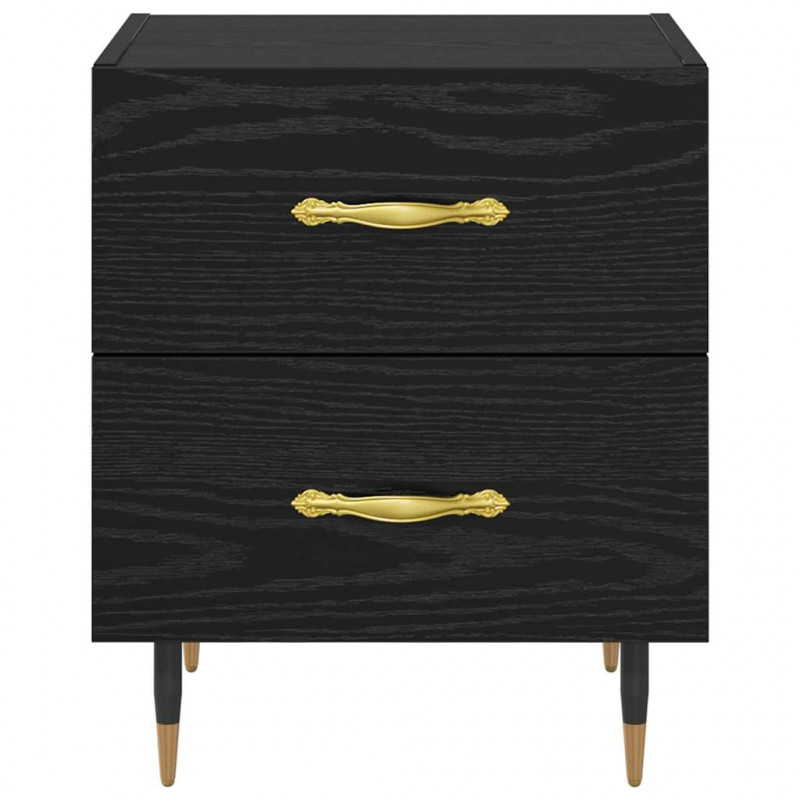 Szafka Nocna z szufladą 2 pcs Czarny Dąb 40 x 35 x 47,5 cm