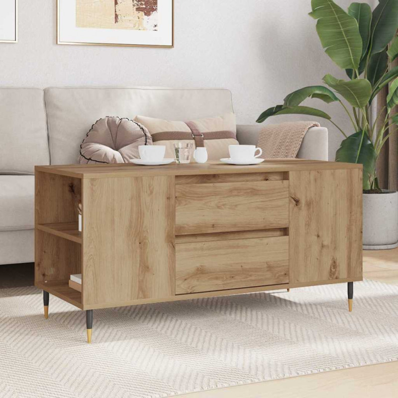 Stolik kawowy z szufladą Dąb rzemieślniczy 102 x 44,5 x 50 cm