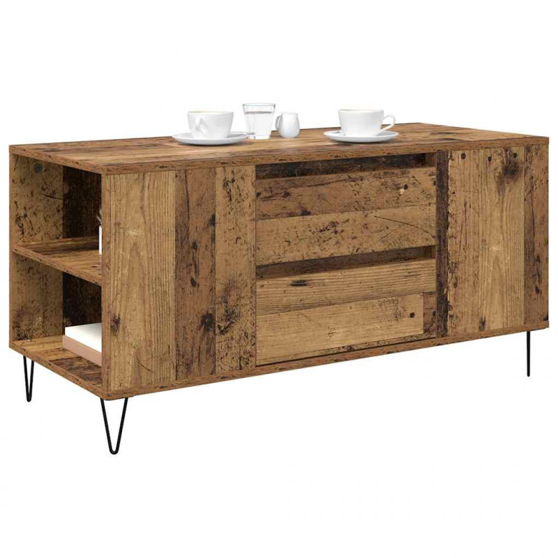 Stolik kawowy z szufladą Stare drewno 102 x 44,5 x 50 cm