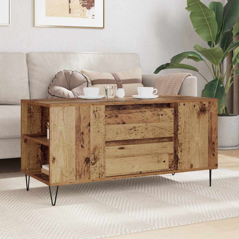 Stolik kawowy z szufladą Stare drewno 102 x 44,5 x 50 cm