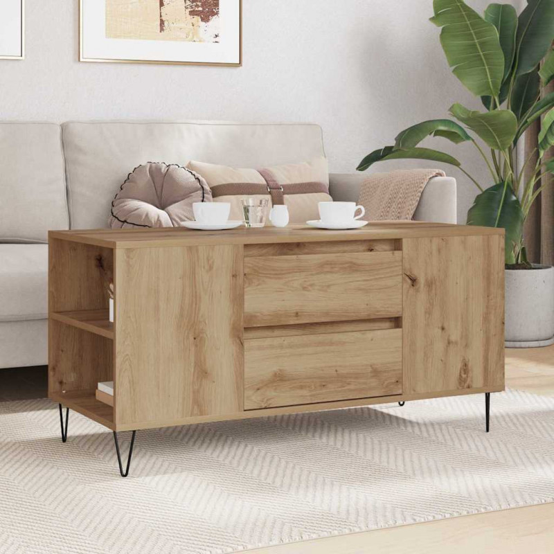 Stolik kawowy z szufladą Dąb rzemieślniczy 102 x 44,5 x 50 cm
