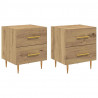 Szafka Nocna 2 pcs Dąb rzemieślniczy 40 x 35 x 47,5 cm