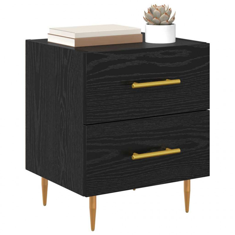 Szafka Nocna z szufladą 2 pcs Czarny Dąb 40 x 35 x 47,5 cm