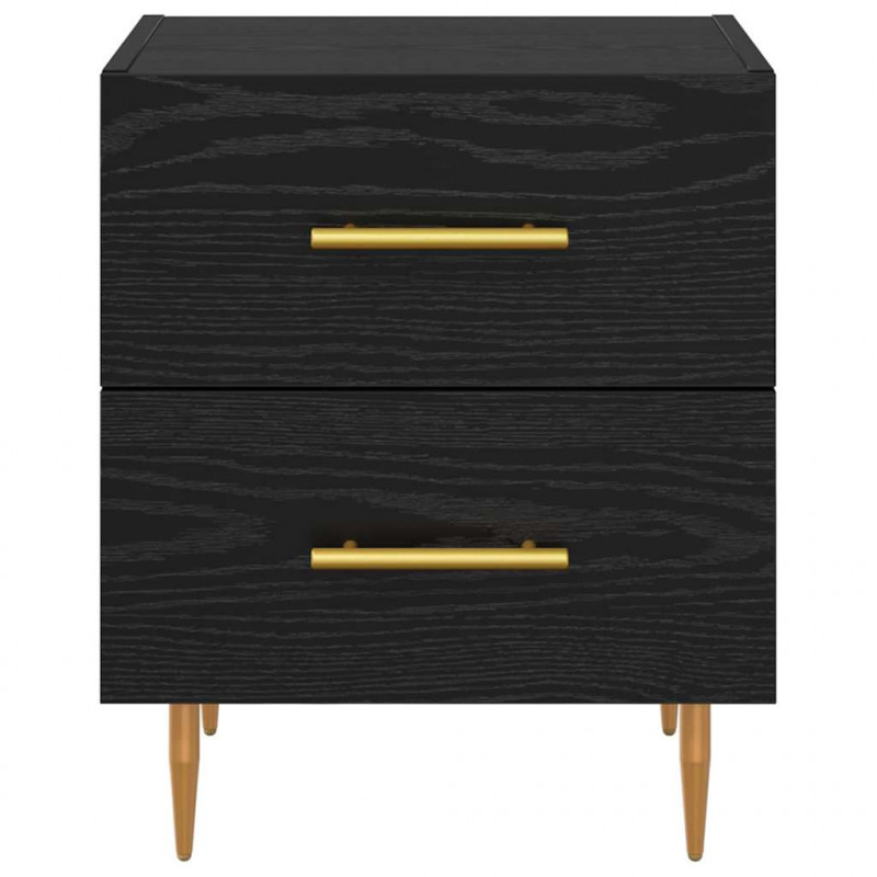 Szafka Nocna z szufladą 2 pcs Czarny Dąb 40 x 35 x 47,5 cm
