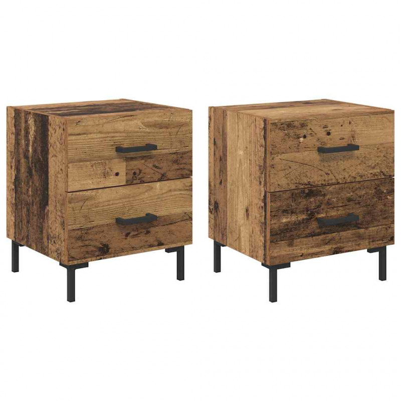 Szafka Nocna z szufladą 2 pcs Stare drewno 40 x 35 x 47,5 cm
