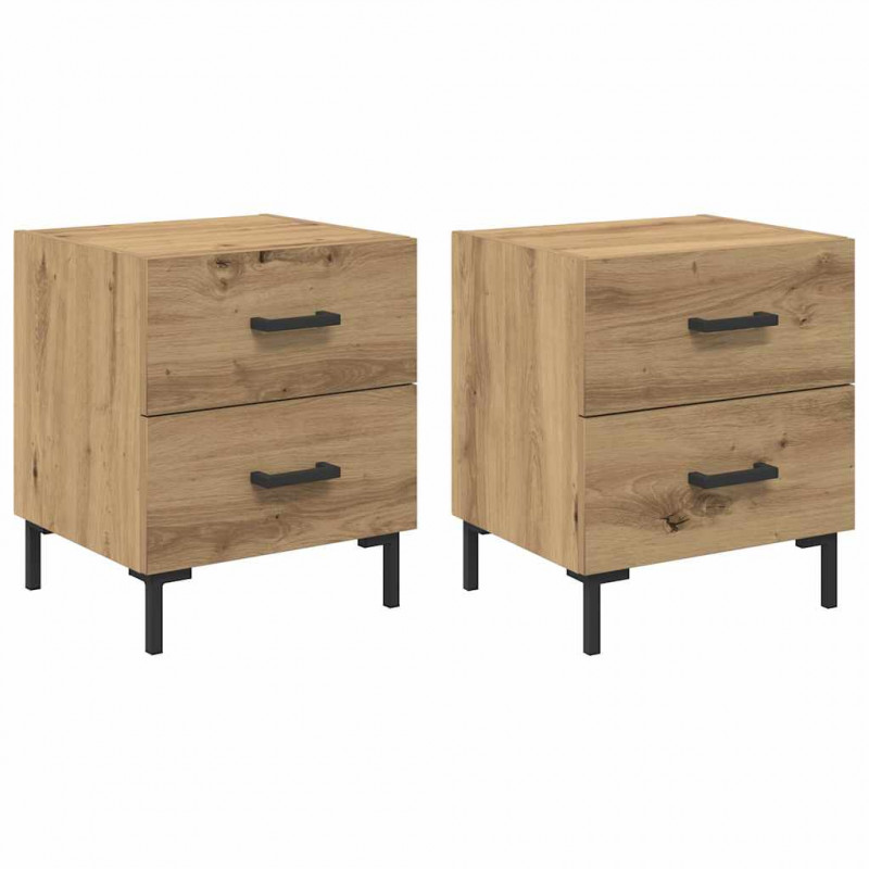 Szafka Nocna 2 pcs Dąb rzemieślniczy 40 x 35 x 47,5 cm