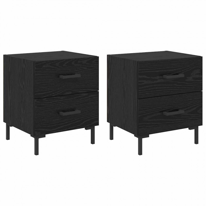 Szafka Nocna z szufladą 2 pcs Czarny Dąb 40 x 35 x 47,5 cm