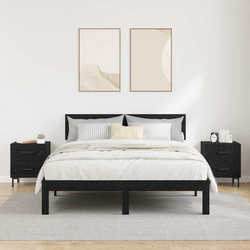 Szafka Nocna z szufladą 2 pcs Czarny Dąb 40 x 35 x 47,5 cm