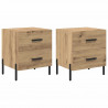 Szafka Nocna 2 pcs Dąb rzemieślniczy 40 x 35 x 47,5 cm