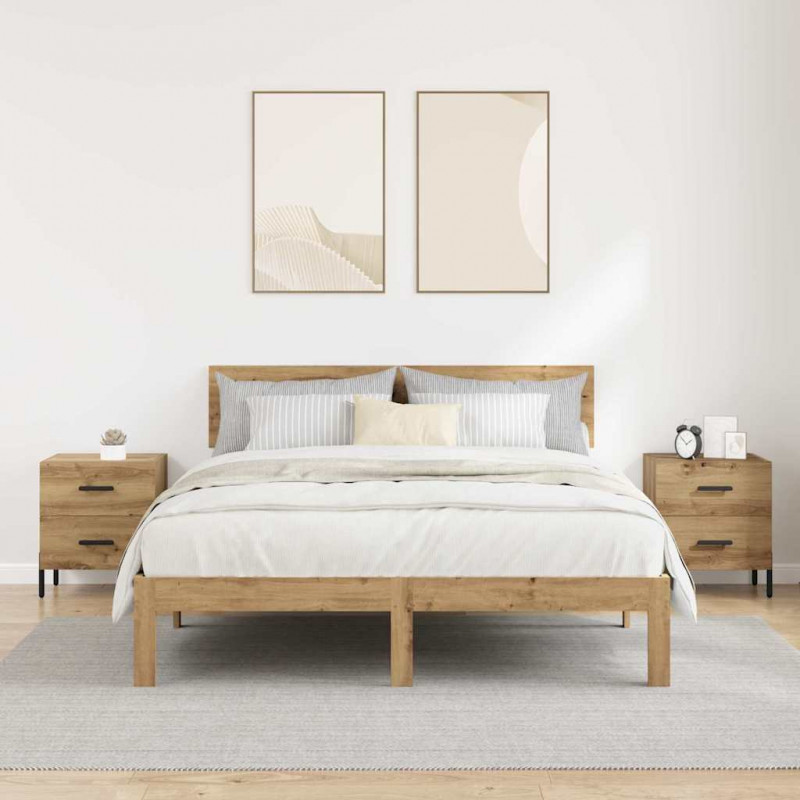 Szafka Nocna 2 pcs Dąb rzemieślniczy 40 x 35 x 47,5 cm