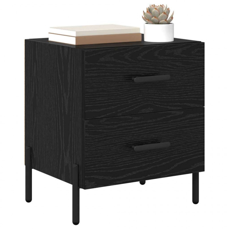 Szafka Nocna z szufladą 2 pcs Czarny Dąb 40 x 35 x 47,5 cm