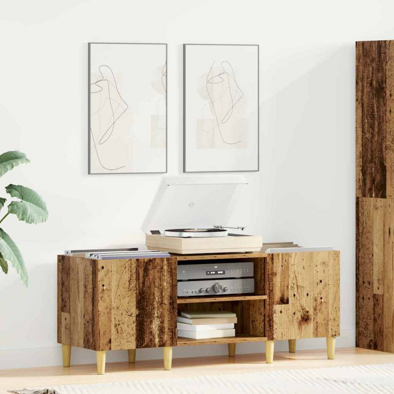 Szafka na płyty winylowe Stare drewno 121 x 38 x 48 cm