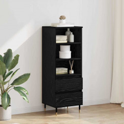 Highboard Czarny Dąb 40 x 36 x 110 cm Materiał drewnopochodny