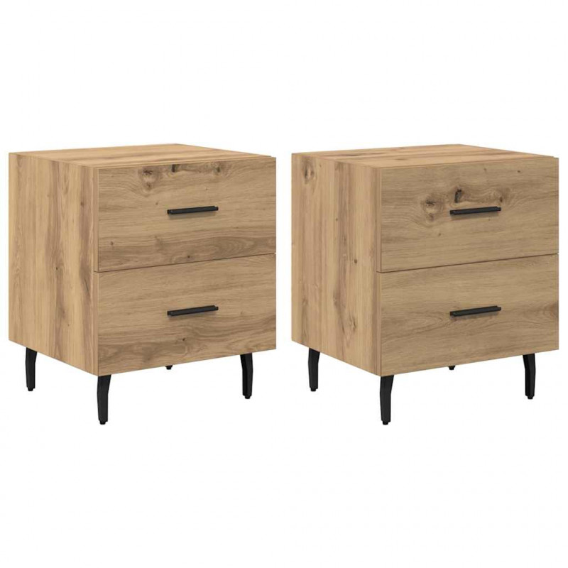 Szafka Nocna 2 pcs Dąb rzemieślniczy 40 x 35 x 47,5 cm