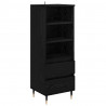 Highboard Czarny Dąb 40 x 36 x 110 cm Materiał drewnopochodny