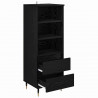 Highboard Czarny Dąb 40 x 36 x 110 cm Materiał drewnopochodny