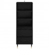 Highboard Czarny Dąb 40 x 36 x 110 cm Materiał drewnopochodny