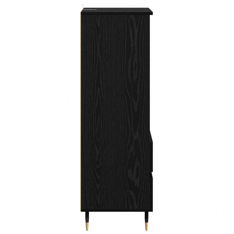 Highboard Czarny Dąb 40 x 36 x 110 cm Materiał drewnopochodny