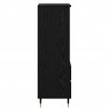 Highboard Czarny Dąb 40 x 36 x 110 cm Materiał drewnopochodny