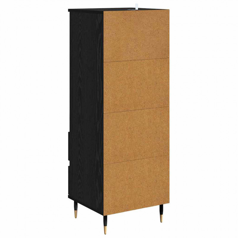 Highboard Czarny Dąb 40 x 36 x 110 cm Materiał drewnopochodny