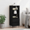 Highboard Czarny Dąb 40 x 36 x 110 cm Materiał drewnopochodny