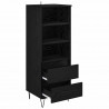 Highboard Czarny Dąb 40 x 36 x 110 cm Materiał drewnopochodny