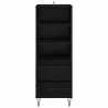 Highboard Czarny Dąb 40 x 36 x 110 cm Materiał drewnopochodny